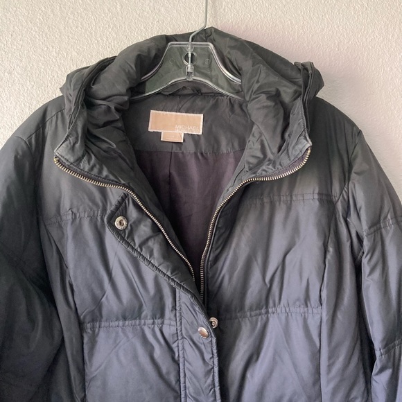 Michael Kors Dark Grey Nylon Polyester Down Hooded Puffer Winter Coat size L - Picture 6 of 16